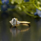 Hexagon Salt and Pepper Solitaire Ring customdiamjewel