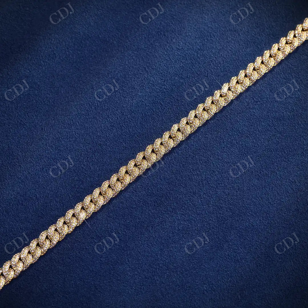 Yellow Gold Diamond Cuban Link Iced Out Chain  CustomDiamJewel   