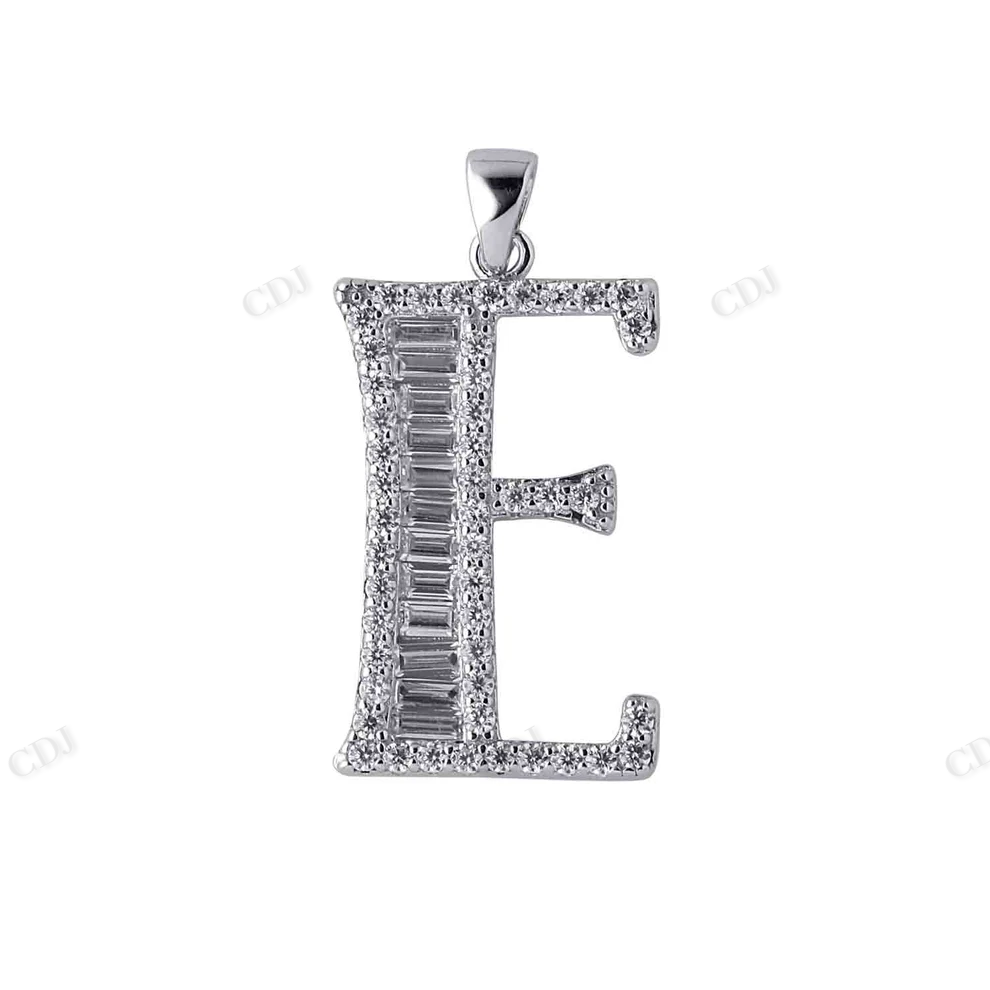 Sterling Silver Moissanite E Letter Pendant hip hop jewelry CustomDiamJewel