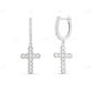 14k Gold Cross Moissanite Diamond Huggie Earrings Stud earrings CustomDiamJewel