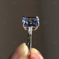 Vintage Emerald Cut Blue Moissanite Ring customdiamjewel
