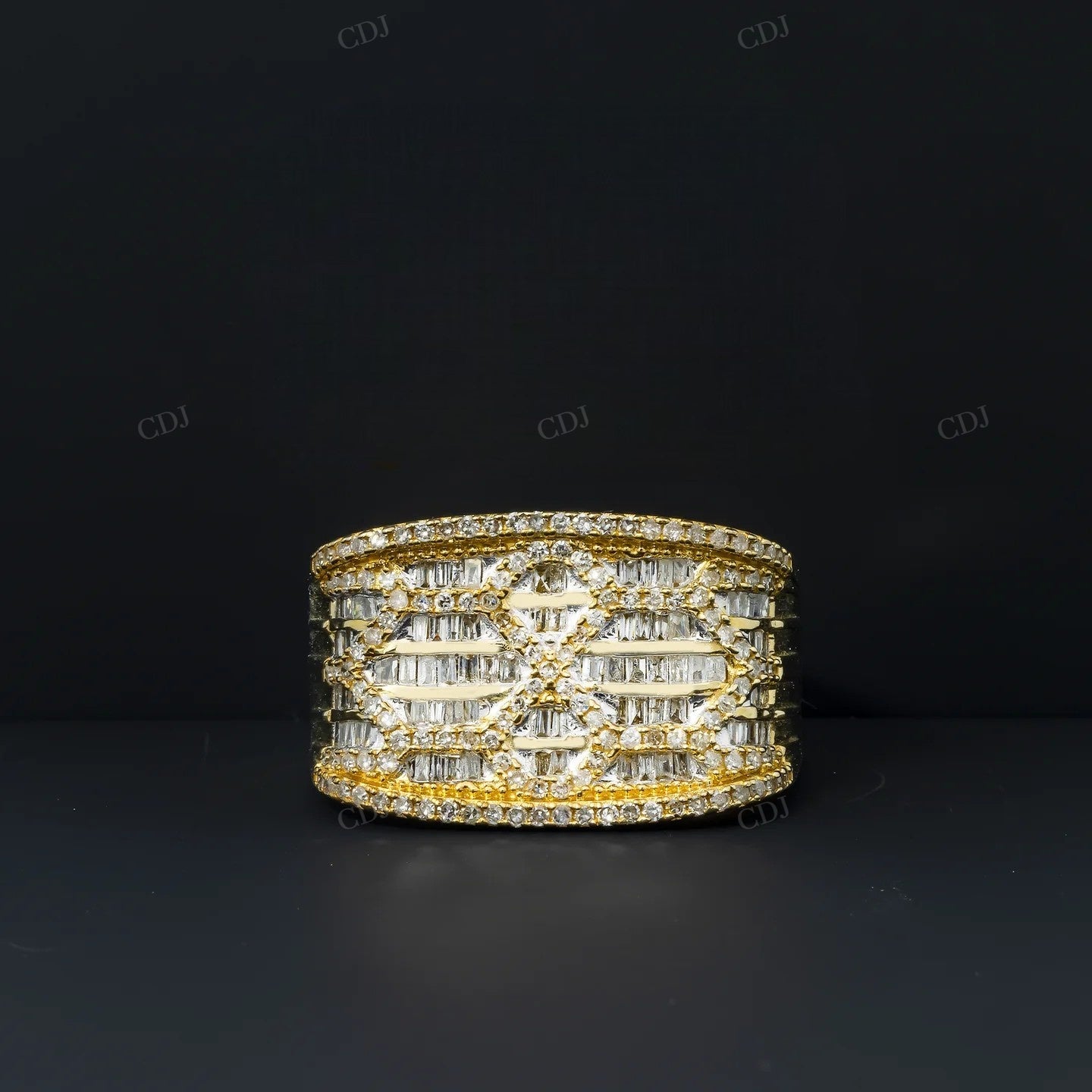 Silver Moissanite Baguette Diamond Fashionable Ring Hip Hop Ring customdiamjewel