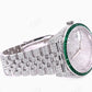 Custom Green Princess Bezel Fully Iced Out Rolex Watch customdiamjewel