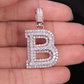 1.5" 1.8 CTW 10K Two Tone Gold Real Diamond 3D Initial 'B' Letter Pendant CustomDiamJewel