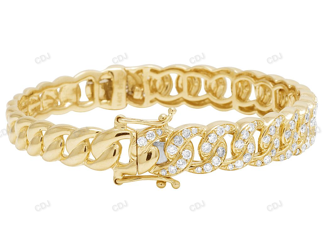 Hip Hop Style Silver Moissanite Unisex Link Bracelet