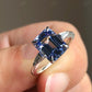 Vintage Emerald Cut Blue Moissanite Ring customdiamjewel