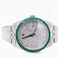 Custom Green Princess Bezel Fully Iced Out Rolex Watch customdiamjewel