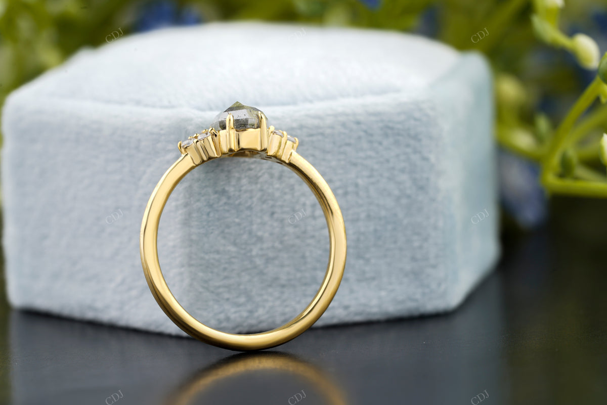 Hexagon Salt and Pepper Solitaire Ring customdiamjewel