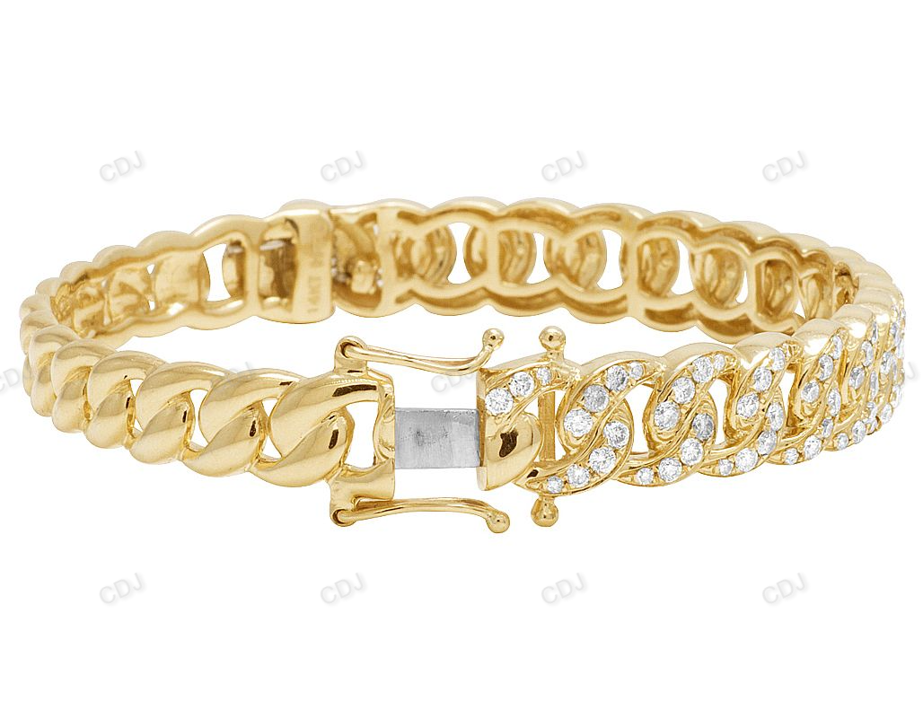 Hip Hop Style Silver Moissanite Unisex Link Bracelet