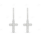 14k Gold Cross Moissanite Diamond Huggie Earrings Stud earrings CustomDiamJewel