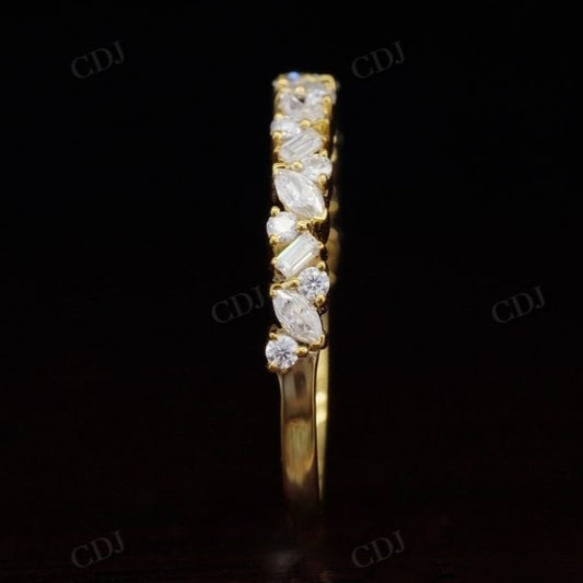 Petite Cluster Multi Shaped Diamond Wedding Band  customdiamjewel   