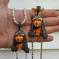 Enamel Jesus Piece Black Diamond Pendant  customdiamjewel   