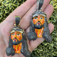 Enamel Jesus Piece Black Diamond Pendant  customdiamjewel   