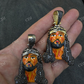 Enamel Jesus Piece Black Diamond Pendant  customdiamjewel   