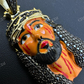 Enamel Jesus Piece Black Diamond Pendant  customdiamjewel   