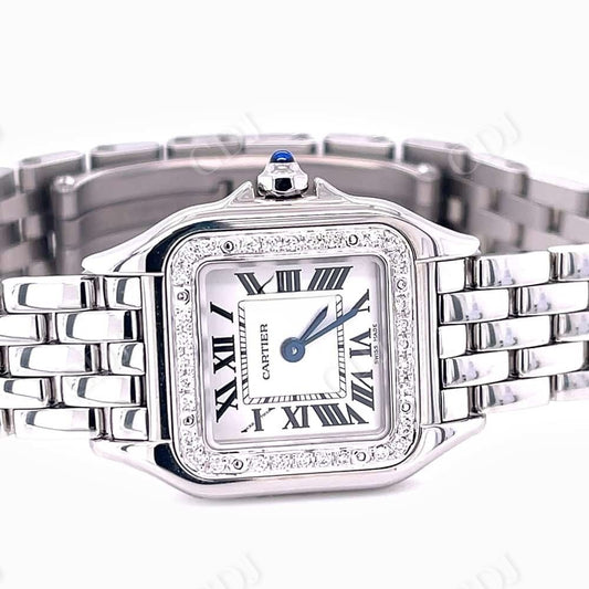 Cartier Diamond Bezel Full White Custom Belt Watch customdiamjewel