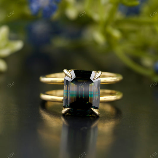 Black Emerald Cut Engagement Ring customdiamjewel