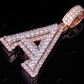 1.5" 1.55 CTW Two Tone Gold Diamond Custom Initial 'A' Letter Pendant CustomDiamJewel