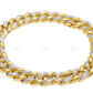 Custom Design Silver Moissanite Alternating Cuban Bracelet