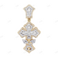 10K Two Tone Gold Angel Baguette Lab Grown Diamond Cross Pendant Hip Hop Pendent CustomDiamJewel
