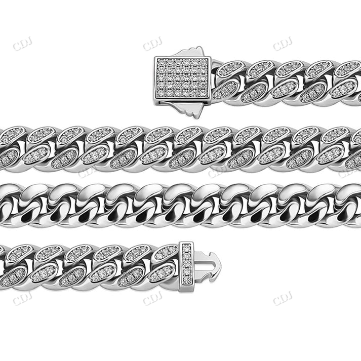 8mm Miami Link Diamond 14K Gold Cuban Chain hip hop jewelry CustomDiamJewel