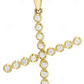 10K Gold 1 Row Natural Diamond Initial X Letter Charm Pendant CustomDiamJewel