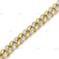 Custom Design Silver Moissanite Alternating Cuban Bracelet