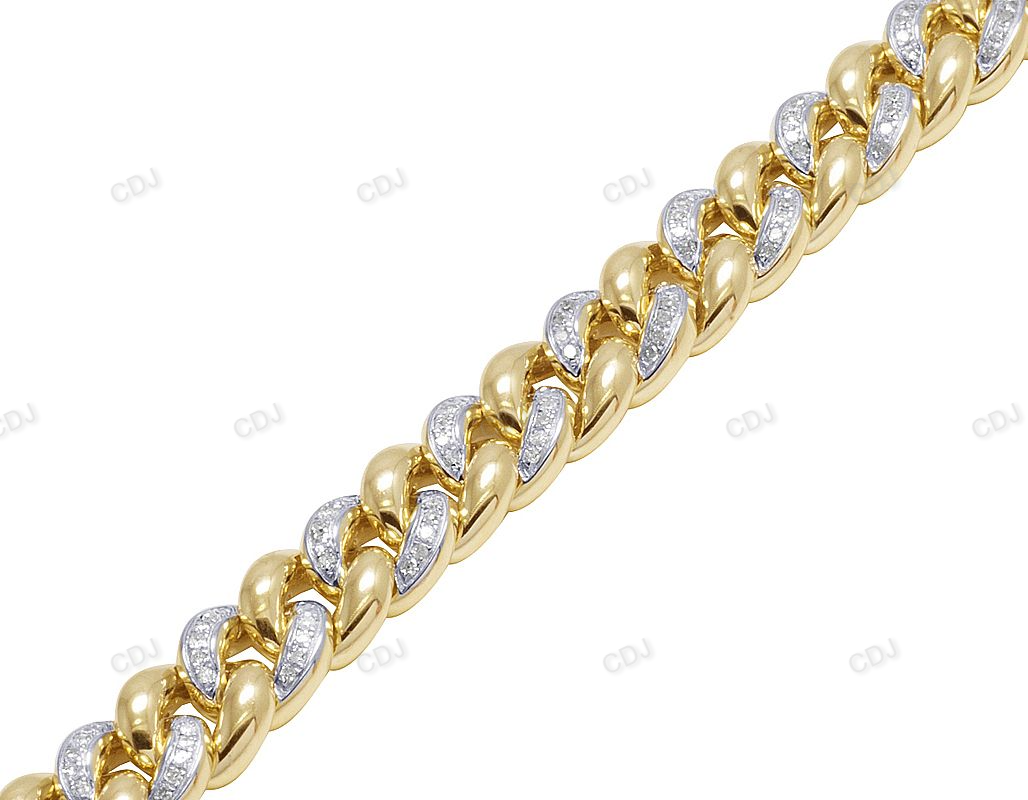Custom Design Silver Moissanite Alternating Cuban Bracelet