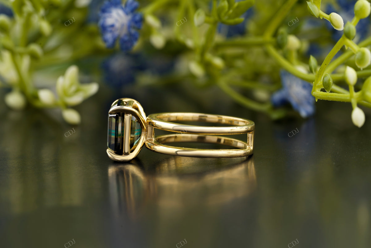 Black Emerald Cut Engagement Ring customdiamjewel