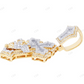 10K Two Tone Gold Angel Baguette Lab Grown Diamond Cross Pendant Hip Hop Pendent CustomDiamJewel