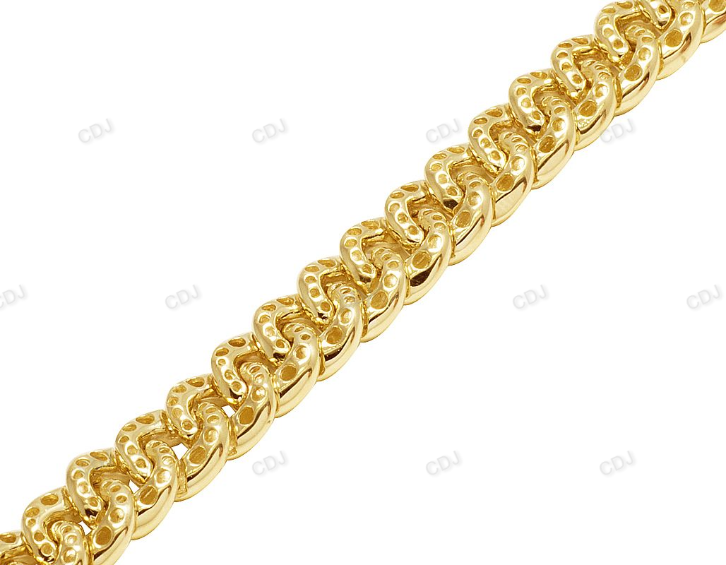 Custom Design Silver Moissanite Alternating Cuban Bracelet