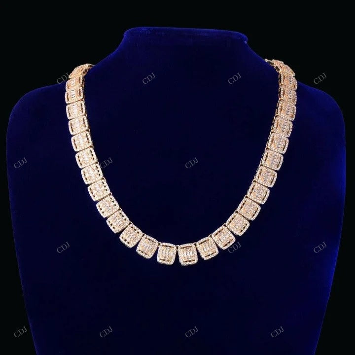 VVS Moissanite 925 Silver Sugar Cube Chain CustomDiamJewel