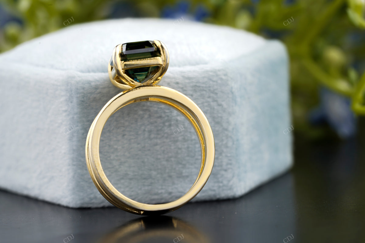 Black Emerald Cut Engagement Ring customdiamjewel