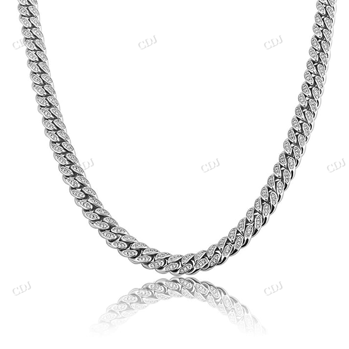 8mm Miami Link Diamond 14K Gold Cuban Chain hip hop jewelry CustomDiamJewel