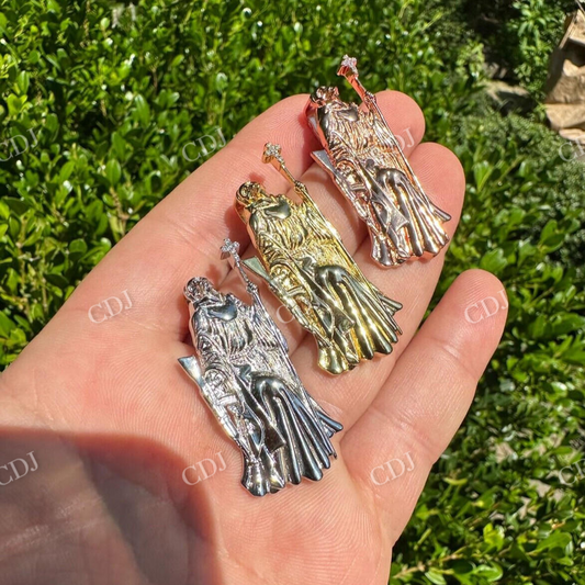 Santa Muerte Grim Reaper Diamond Pendant  customdiamjewel   