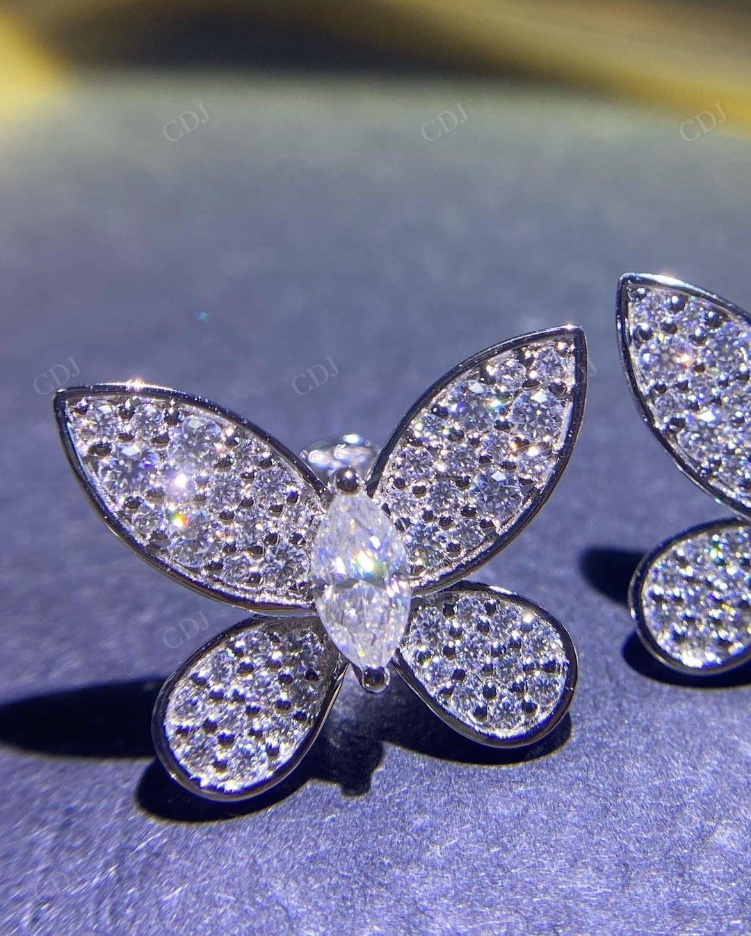 Lan Grown Diamond Butterfly Earrings For Women customdiamjewel