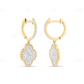 Clover Moissanite Diamond Huggie Earrings Stud earrings CustomDiamJewel