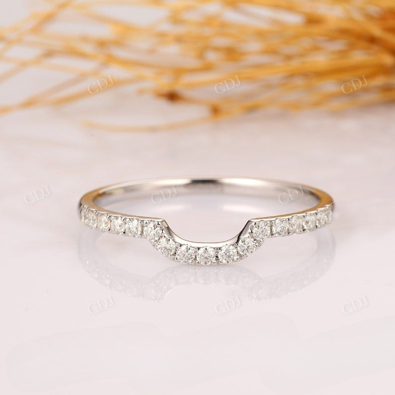 Curved Natural Diamond Half Eternity Pave Set Wedding Band Wedding Band customdiamjewel   
