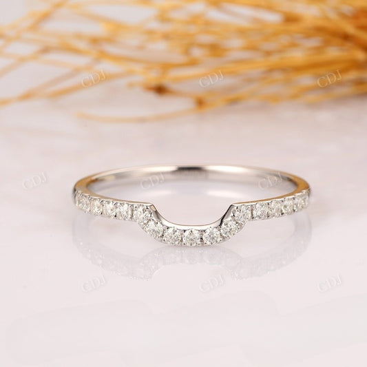 Curved Natural Diamond Half Eternity Pave Set Wedding Band Wedding Band customdiamjewel   