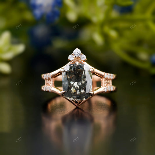 Salt and Pepper Diamond Rose Gold Ring customdiamjewel