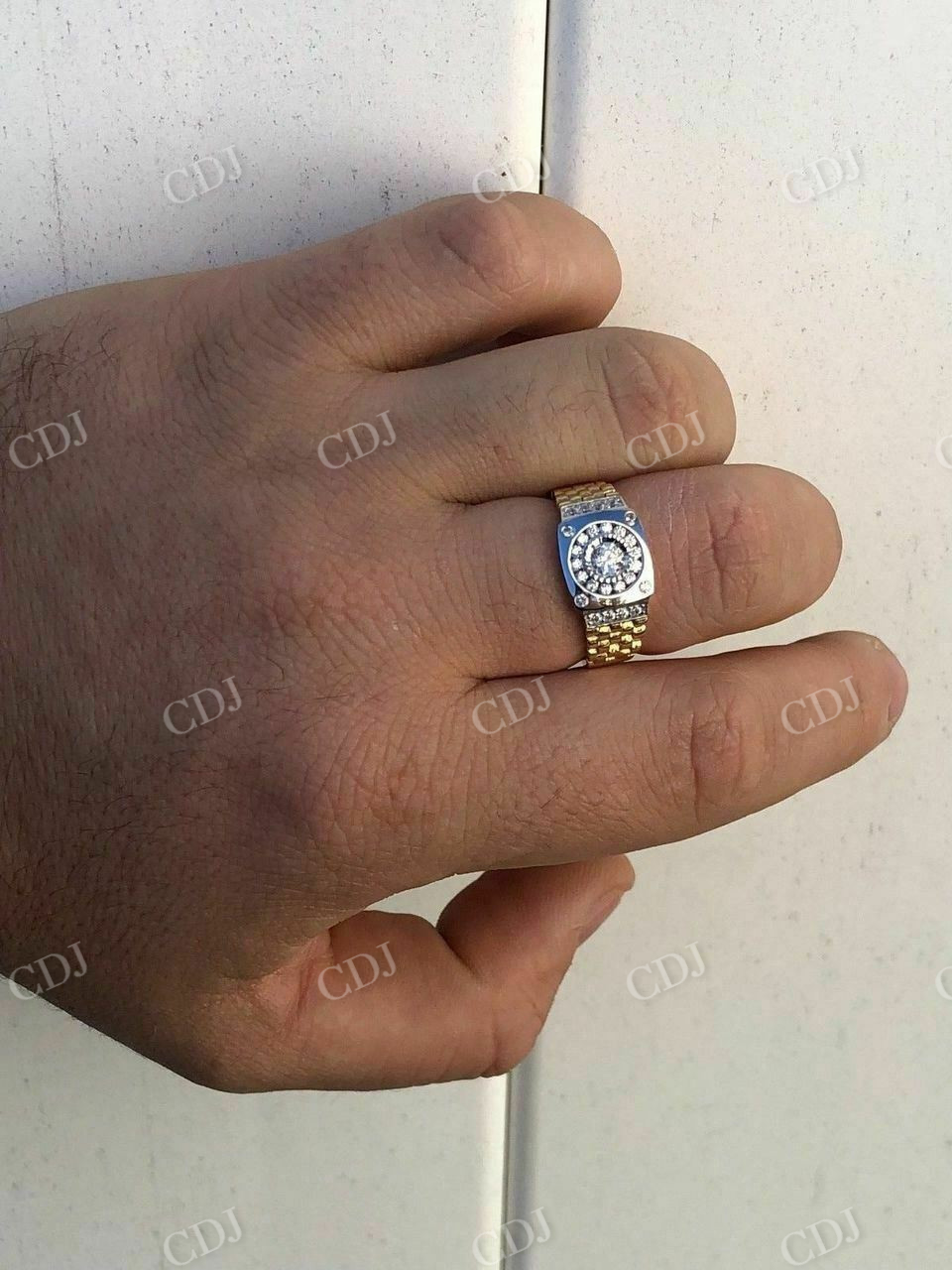 Round Cut Diamond Presidential Watch Band Ring  customdiamjewel   