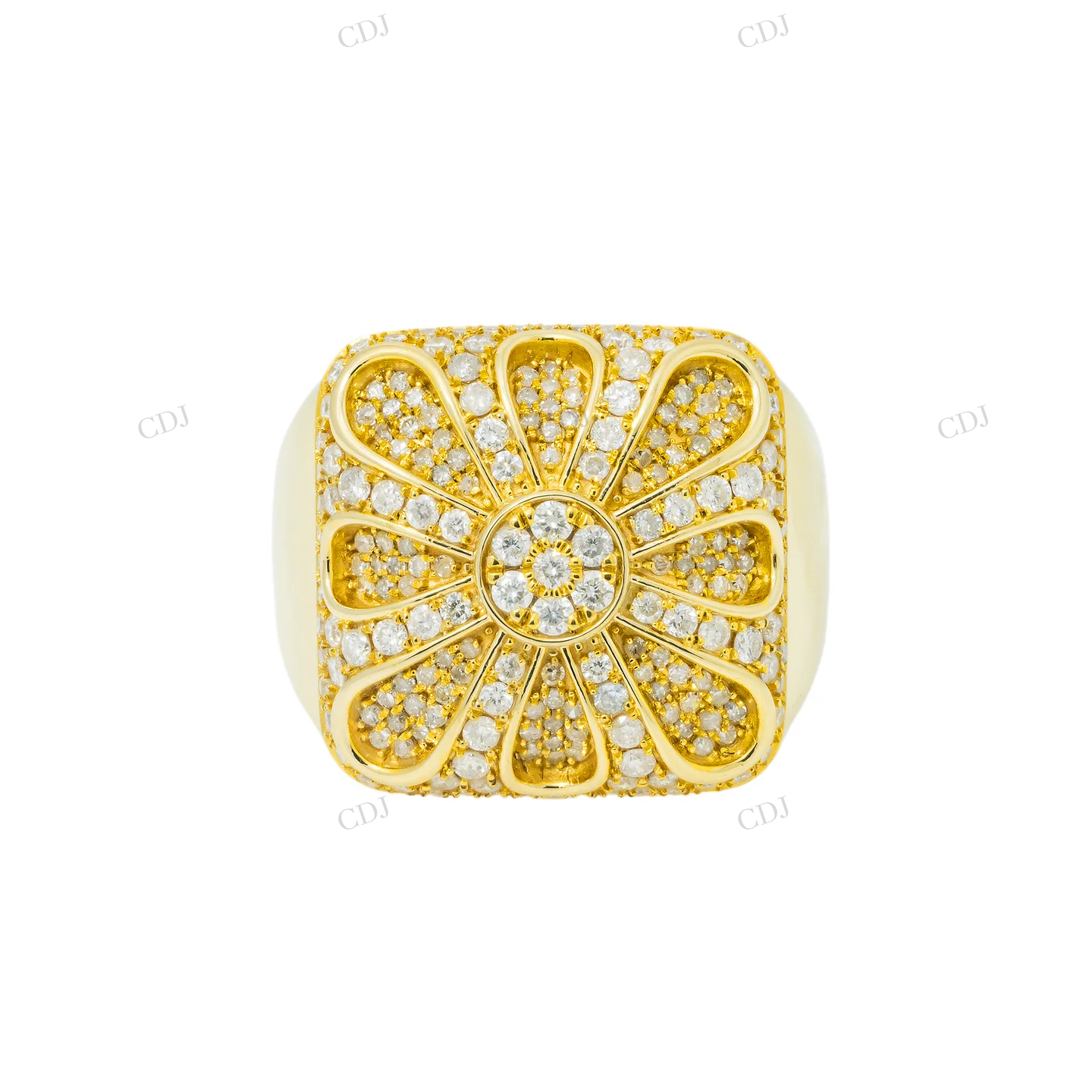 Sterling Silver Moissanite Cluster Flower Statement Ring Hip Hop Ring customdiamjewel