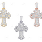 Emerald Cut Lab Grown Diamond 10K Gold Cross Pendant Hip Hop Pendent CustomDiamJewel