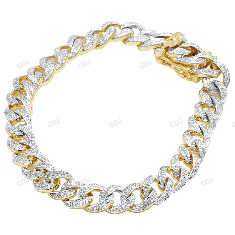Iced Out Silver Moissanite Link Bracelet For Mens hip hop jewelry CustomDiamJewel