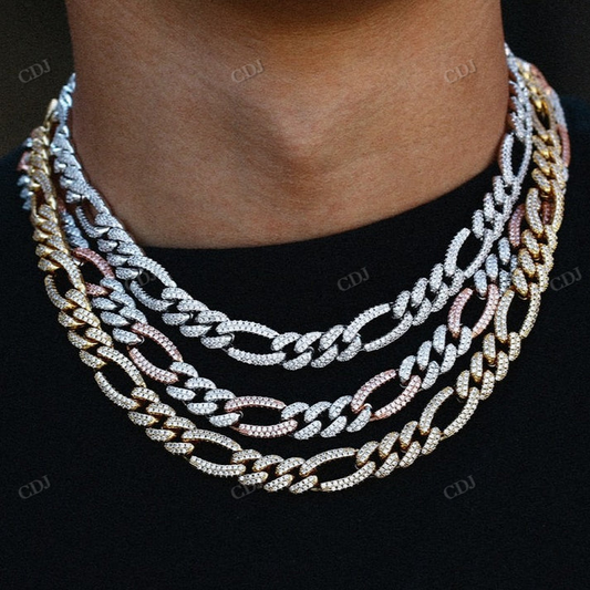 New 10MM Diamond Figaro Hip Hop Chain hip hop jewelry CustomDiamJewel