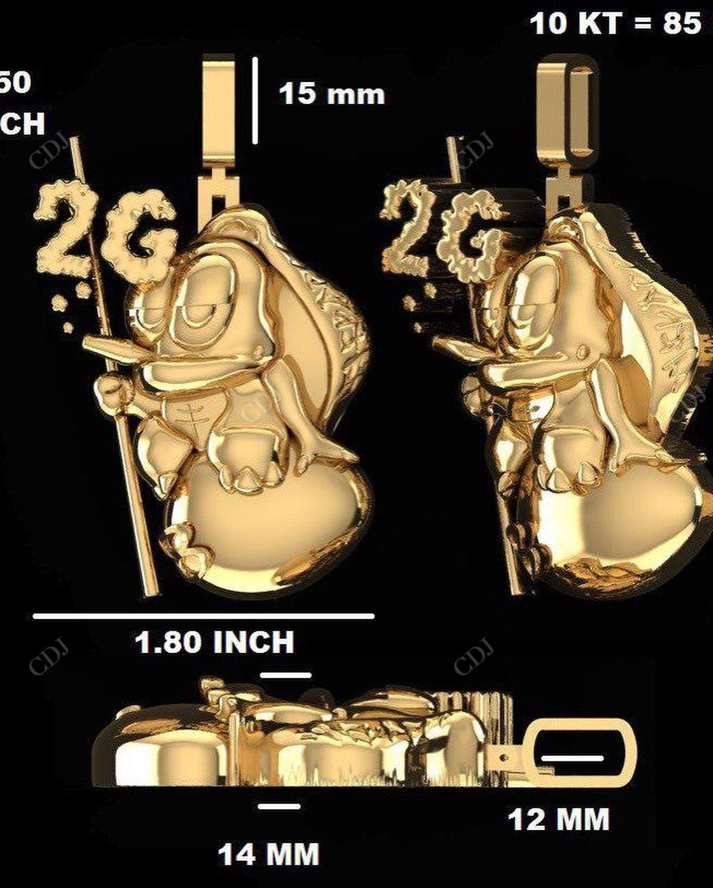 Unique Iced Out Diamond Cartoon Pendant hip hop jewelry CustomDiamJewel   
