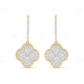 Clover Moissanite Diamond Huggie Earrings Stud earrings CustomDiamJewel