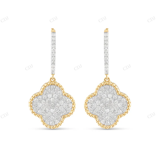 Clover Moissanite Diamond Huggie Earrings Stud earrings CustomDiamJewel