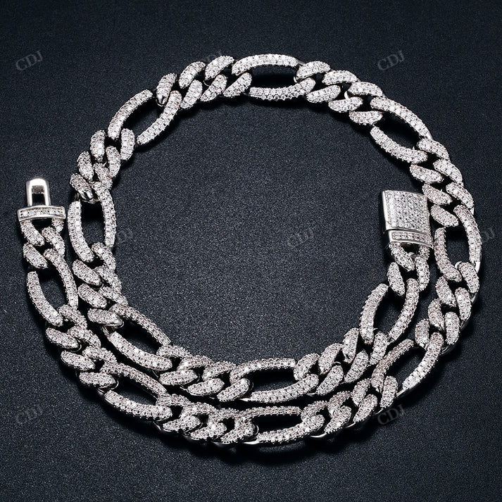 New 10MM Diamond Figaro Hip Hop Chain hip hop jewelry CustomDiamJewel