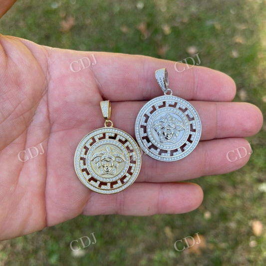 14K Gold Hip Hop Medusa Head Diamond Pendant  customdiamjewel   
